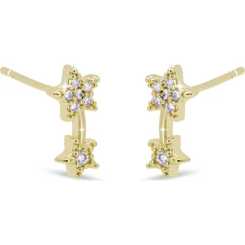 Náušnice Pozlacené peckové náušnice - hvězdičky se zirkony 3830
