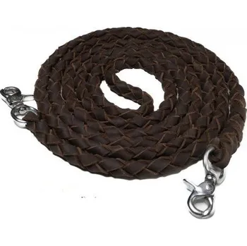 F.R.A. Otěže kožené Jack F.R.A., různé délky, hnědé 300 cm