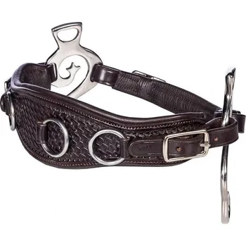 Nánosník/obnosek Hackamore F.R.A. s kroužky, hnědý FULL