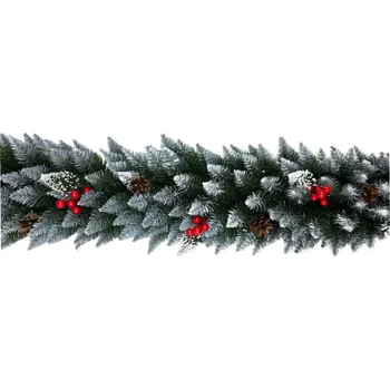Vánoční dekorace Girlanda vánoční zasněžená se šiškami 200cm