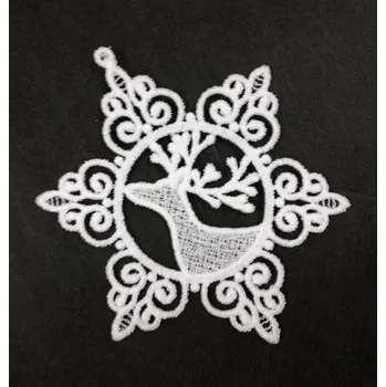 Vánoční dekorace Vánoční krajková dekorace - jelen ve hvězdě