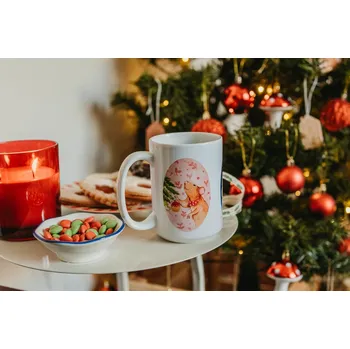 ePiPí Velký keramický hrnek 450 ml - Vánoční zvířátka