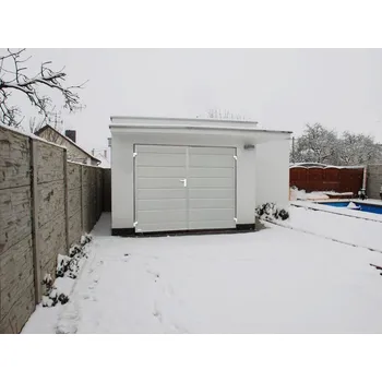 Garážová vrata Křídlová vrata ZEUS ekonomy 2500/2150 bílá Provedení panelu: Actual - lamela woodgrain