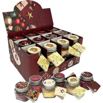 Svíčka AROME vánoční svíčka vosková ve skle s přáním 28g Winter 0341