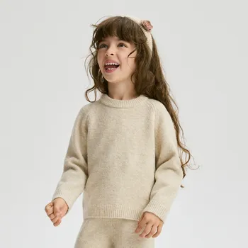 Dívčí mikina Reserved - Hladký svetr - béžová - 755FH-08M - 755FH-08M-80