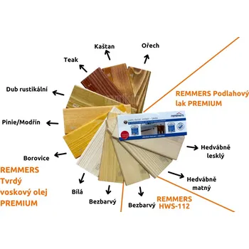REMMERS Vzorník Laky, vosky a oleje pro použití v interiéru