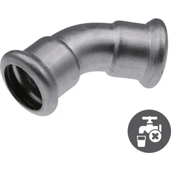 Instalatérský materiál KAN-therm Inox 304 Koleno nerezové lisovací 45° pro topení A/A 18 mm, profil "M", 1609068304