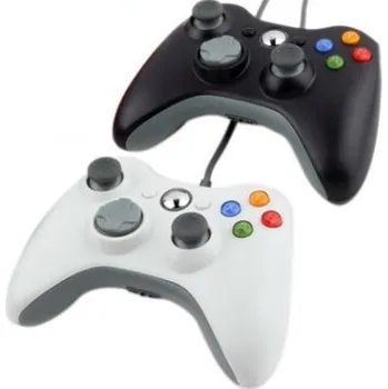 Herní konzole COMBO set 2 Xbox 360 kabelových ovladačů bílý a černý
