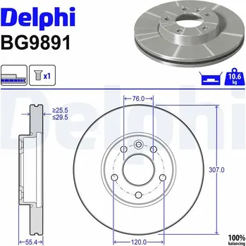 Brzdový kotouč Brzdový kotouč DELPHI BG9891