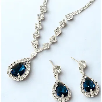 Souprava šperků IZMAEL Set KR 38892 Stříbrná/Modrá KP38892