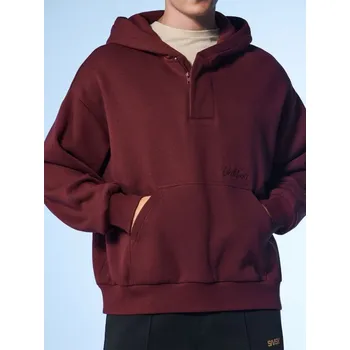 Pánské tričko Sinsay - Základní hoodie - kaštanová - 954EU-83X - 954EU-83X-S