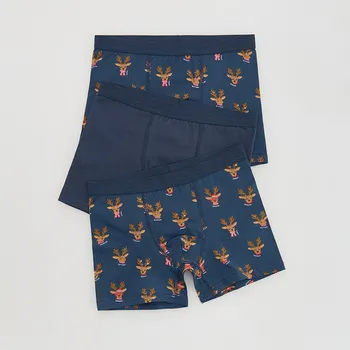 Reserved - Sada 3 vánočních boxerek - tmavomodrá - 996HI-59X - 996HI-59X-U98