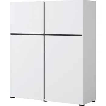 Komoda Komoda BONIFACIO 4D, bílá/černá + vyzvednutí ZDARMA