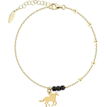 Náramek Pozlacený stříbrný náramek se zirkony - kůň - AP543-2883