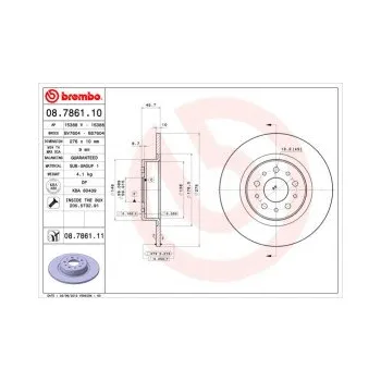 Brzdový kotouč BREMBO 08.7861.11 Brzdový kotouč Doprava Zdarma! Brembo UV-COATED Tři inovace v jednom UV ochrana lesklý kovový efekt a úcta k životnímu prostředí tři mimořádné funkce brzdových kotoučů Brembo UV-COATED Hlavní výhody technologie
