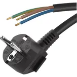 Flexo šňůra PVC, 3P třípólová s vidlicí a zemněním, černá průřez 3x 1,5 mm2 délka 5 metrů