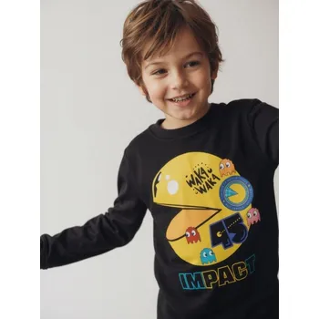 Chlapecké tričko Sinsay - Bavlněná košilka s potiskem Pacman - černá - 070FC-99X - 070FC-99X-128