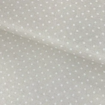 Voděodolná Bavlna Talia – Bílý puntík na režném