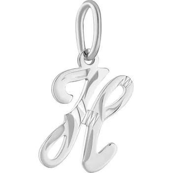 Přívěsek Zlatý přívěsek písmeno H z bílého zlata SILVEGOB10289HGW