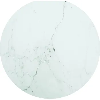 Psací stůl zahrada-XL Stolní deska bílá Ø 80 x 1 cm tvrzené sklo mramorový design 322250