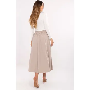 Oblečení a móda Béžová midi sukně RUE PARIS bílá | krémová 3442956