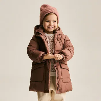 Dívčí bunda Reserved - Prošívaný kabát se zateplením - kávová - 208EX-84X - 208EX-84X-104