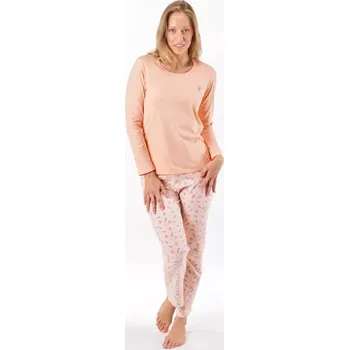 Dámské pyžamo GINA dámské pyžamo dlouhé dámské, šité, s potiskem Pyžama 2025 19167P lichi tělová XL