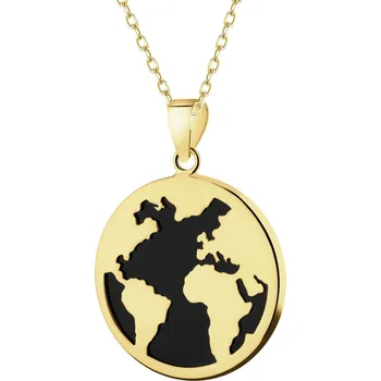 Přívěsek Zlatý přívěsek se syntetickým onyxem - zeměkoule - AP543-3163