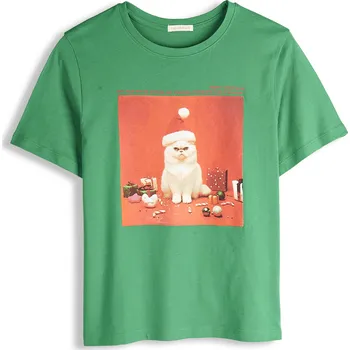 Dámské tričko GATE Bavlněné tričko s vánočním potiskem 36 625-1209/44