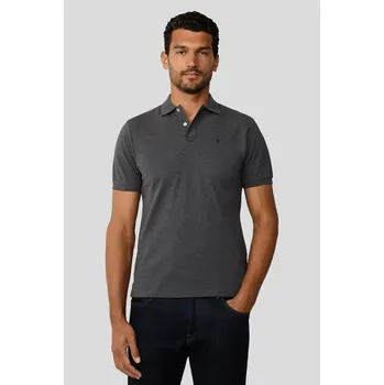 Pánská košile POLOKOŠILE HACKETT LONDON SLIM FIT LOGO DARK GREY MARL