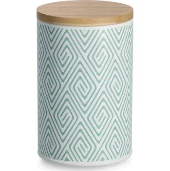Dóza na potraviny Zeller Kovová dóza s bambusovým víkem 1 l, 10,5 × 16,5 cm, mint