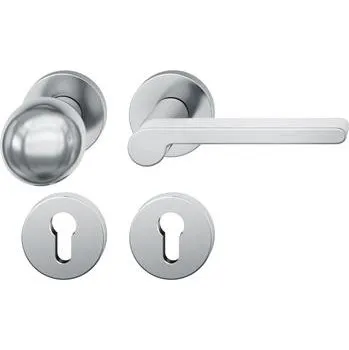 Dveřní kování FSB klika-koule sada 12 1021 ASL na rozetě PZ, koule pevná, pravá, nerez mat