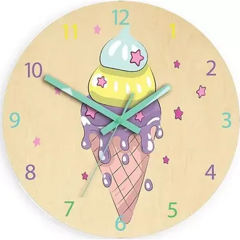 Hodiny Dětské nástěnné hodiny Ami Zmrzlina 30 cm vícebarevné