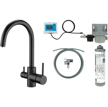 Deante Dřezová baterie s otočným raménkem v kompletu s filtrem vody - BCHFN64M, černá mat