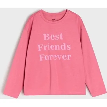 Dívčí tričko Sinsay - Bavlněné tričko s nápisem - růžová - 654AV-30X - 654AV-30X-122