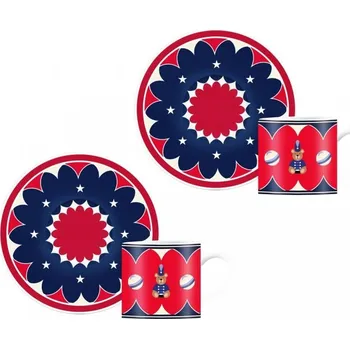 Bialetti Joyful Christmas Sada šálků s podšálky na espresso, 2ks