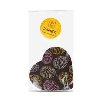 Čokoláda Hořké čokoládové srdíčko s velikonočním potiskem 14 g