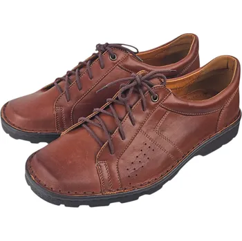 Pánské polobotky S 1990 - 003 pánské kožené polobotky s podporou příčné klenby nožní; barva hnědá, doprodej 42