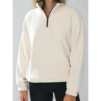 Dámská mikina Sinsay - Fleece mikina s krátkým zipem a nastavitelným spodním lemem se stopery - béžová - 891HJ-02X - 891HJ-02X-XS