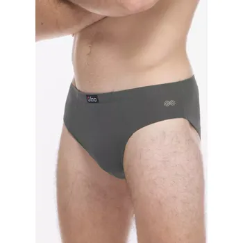 Slipy GINA pánské slipy nadměrné, šité, s potiskem 71138P tm. šedá šedohnědá 62/64