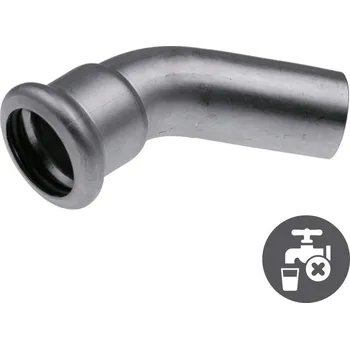 Instalatérský materiál KAN-therm Inox 304 Koleno nerezové lisovací 45° pro topení I/A 22 mm, profil "M", 1609068315