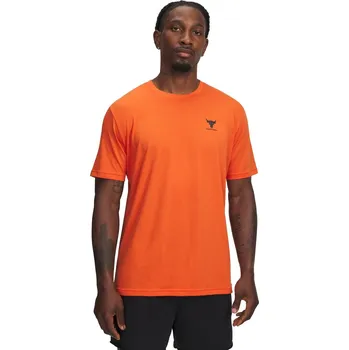 Pánské tričko Pánské funkční tričko s krátkým rukávem Under Armour PJT RCK SIMPLE BRANDED SS TEE oranžové 1387797-844 - S | UK 10,5 | US 11,5