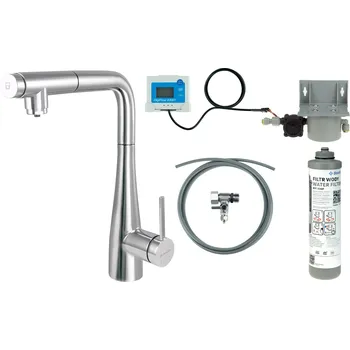 Vodovodní baterie Deante Dřezová baterie Eridan s výsuvným výtokem v kompletu s filtrem vody - BREF075M, chrom