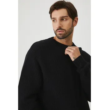 Pánský svetr Bavlněný svetr Medicine pánský, černá barva, hřejivý RW24.SWMB15 99X, vel. M