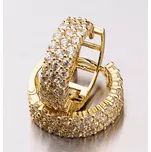 Dámské náušnice žluté zlato 585 zdobené kroužky 42-31562