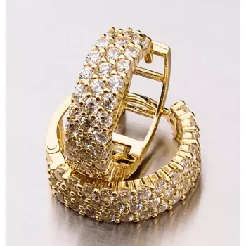 Náušnice Dámské náušnice žluté zlato 585 zdobené kroužky 42-31562