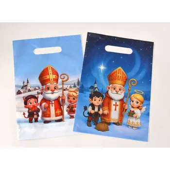 Igelitová taška MIKULÁŠ 19 x 29 cm - SVĚTLE MODRÁ