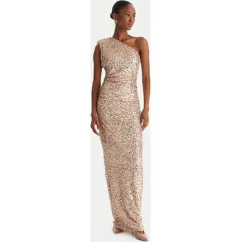 Dámské oblečení ACCESS FASHION Večerní šaty 54-3354-612 Hnědá Slim Fit S