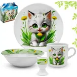 Souprava jídelní dětská KOČKA 4 díly