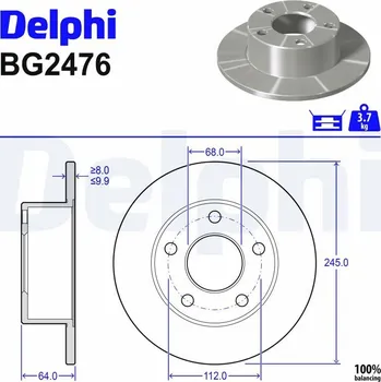 Brzdový kotouč Brzdový kotouč DELPHI BG2746